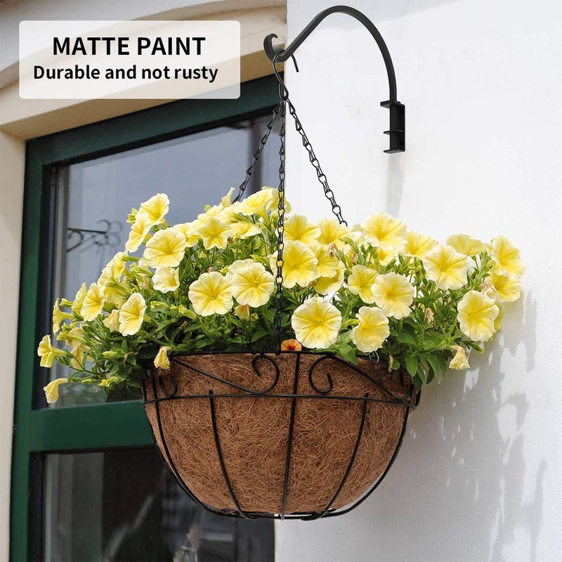 Foozet Swivel Plant Hanger for Hanging Plant, Plant Hanging Holder,Heavy Duty Black Iron Plant Hanger Brackets for Hanging Planters and Flowers Baskets Planter Outdoor (2 Pcs-16 Inches) - Image 5